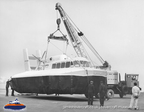 SRN5 with Westland -  (credit: The <a href='http://www.hovercraft-museum.org/' target='_blank'>Hovercraft Museum Trust</a>).